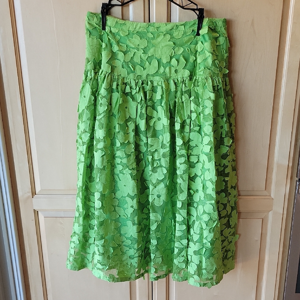 Camille La Vie Lime Floral Dirndl Skirt